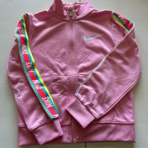Nike Kids Pink Jacket with Rainbow Stripes